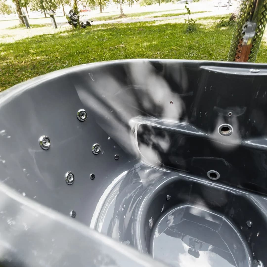 Outdoor Fiberglass Ofuro Hot Tub with External Heater for 2 People, view 8