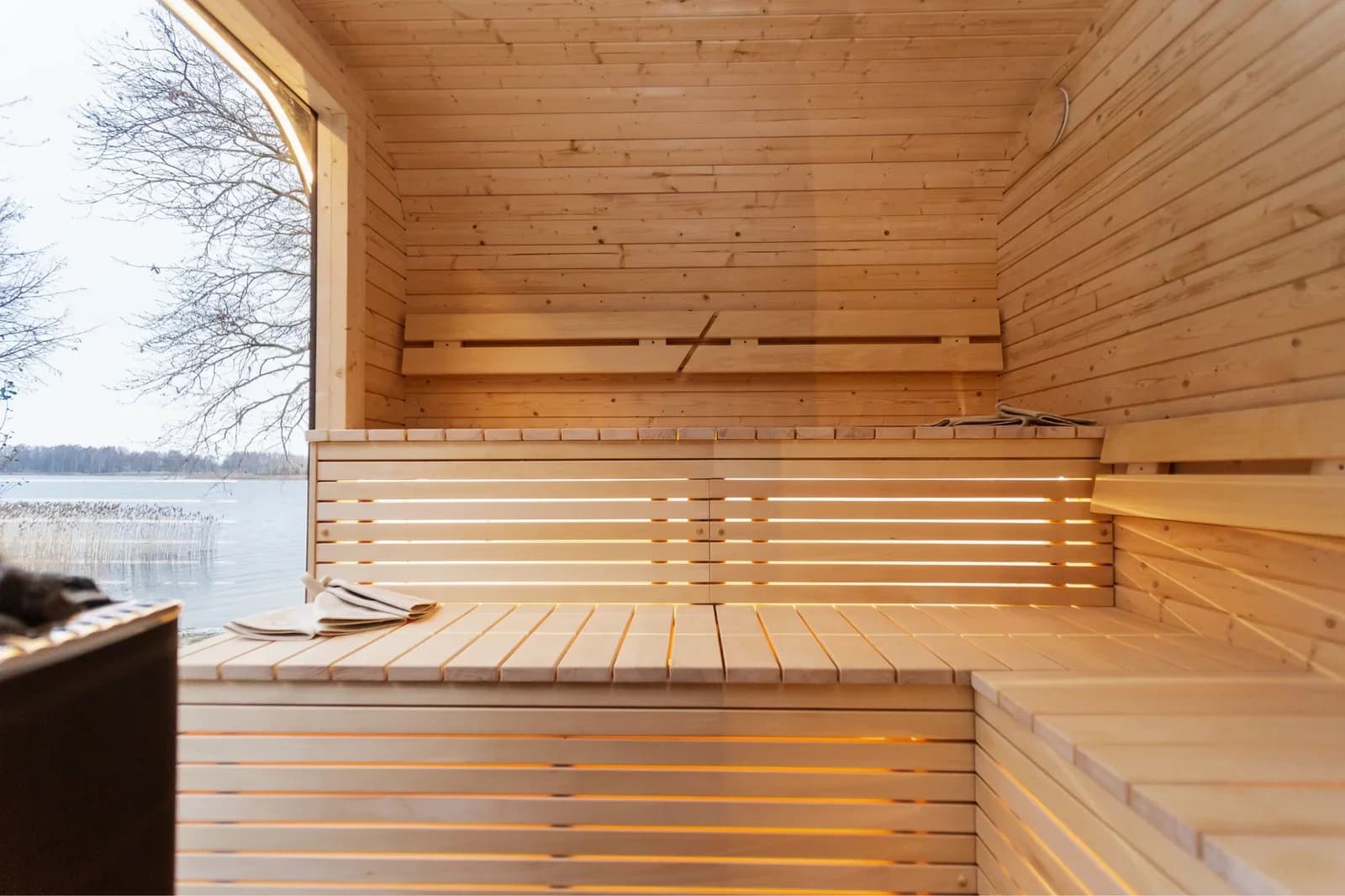 Outdoor Glass-Front Sauna and Hot Tub Suite, view 22