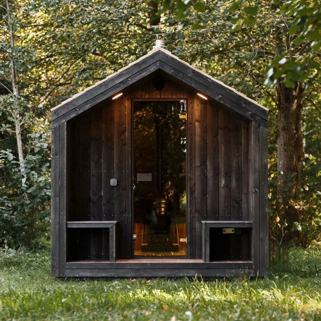 Outdoor Insulated Garden Sauna with Front Glass (2.4m x 3m)