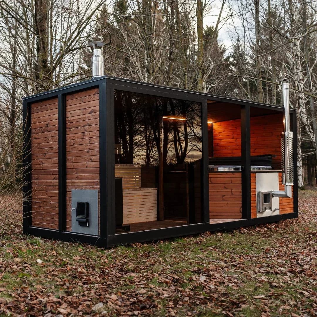 Outdoor Modular Sauna in Thermo Wood