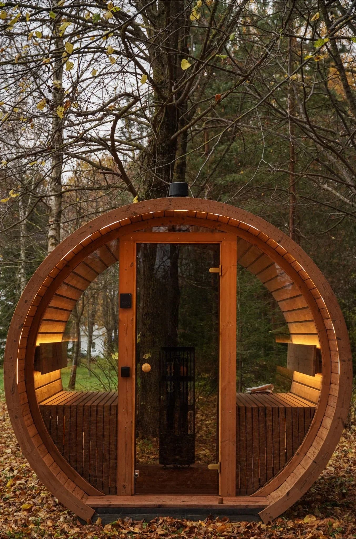 Outdoor Round Sauna in Thermo Wood (2.6M)