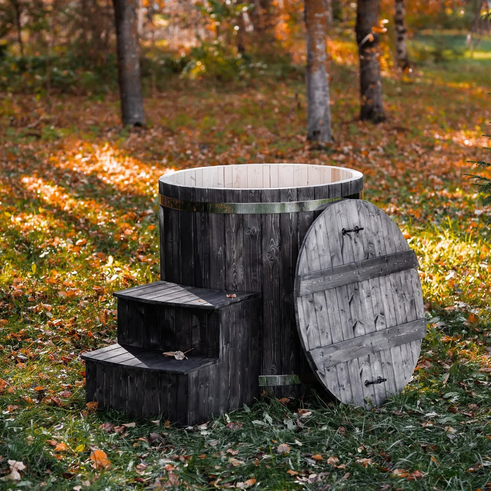 Outdoor Single-Person Wooden Cold Plunge Tub, view 13