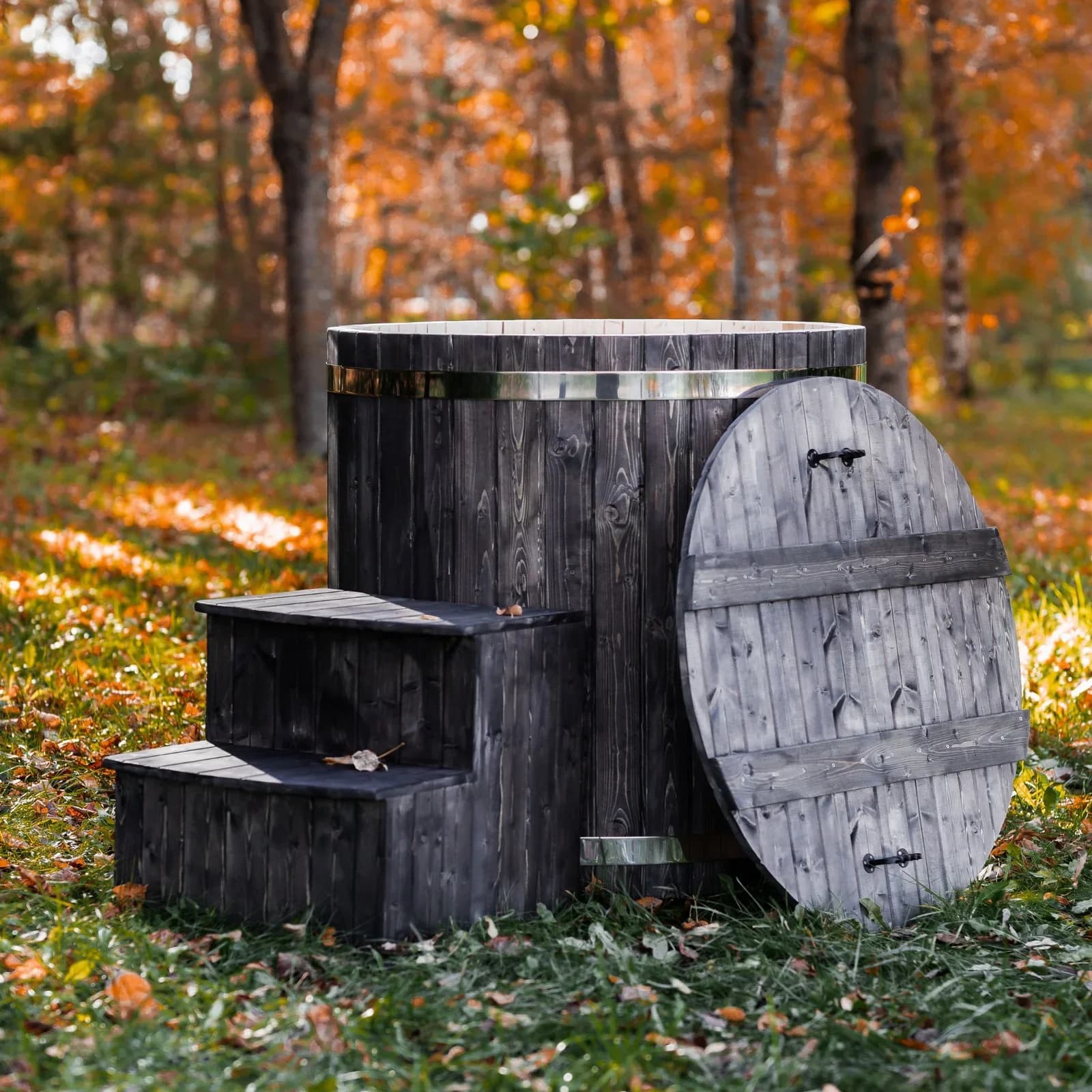 Outdoor Single-Person Wooden Cold Plunge Tub, view 14